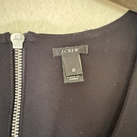 J Crew Dress Size 0 Pleated Flare Black Sleeveless Stretch Ponte Knit Zipper - Picture 5 of 7